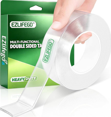 EZlifego Heavy Duty Invisible Bond Nano Double Sided Mounting Tape, 9.85FT