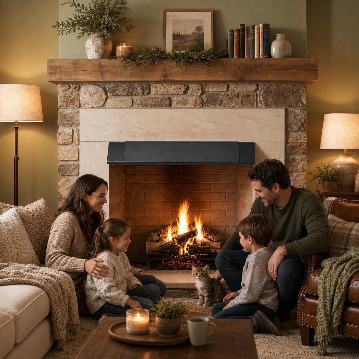 FEBTECH - 28.5" to 48" Adjustable Fireplace Hood Heat Deflector | 4" W