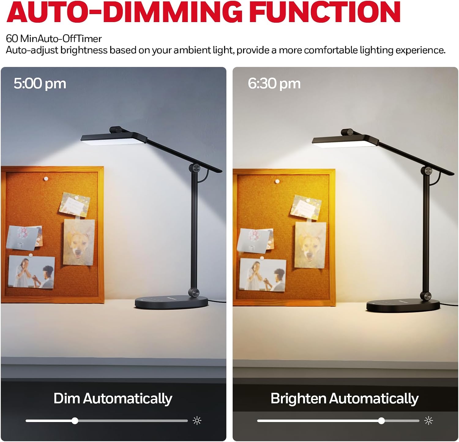 Honeywell HWT-H4 LED Desk Lamp, Eye-Caring, Dimmable, Auto Sensor