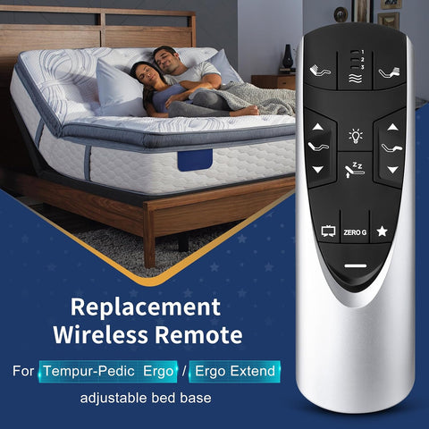 Replacement Remote for Tempurpedic Ergo/Ergo Extend Adjustable Bed Base, RF358A RF502A Wireless Remote Control