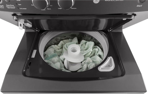 GE GUD27GSPMDG Spacemaker Series 27 Inch Gas Laundry Center with 3.8 cu. ft. Washer Capacity in Diamond Gray