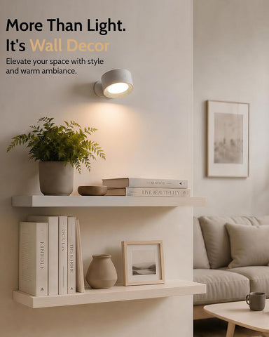 Rechargeable Wall Sconces with Remote, Magnetic Wall Lights, White