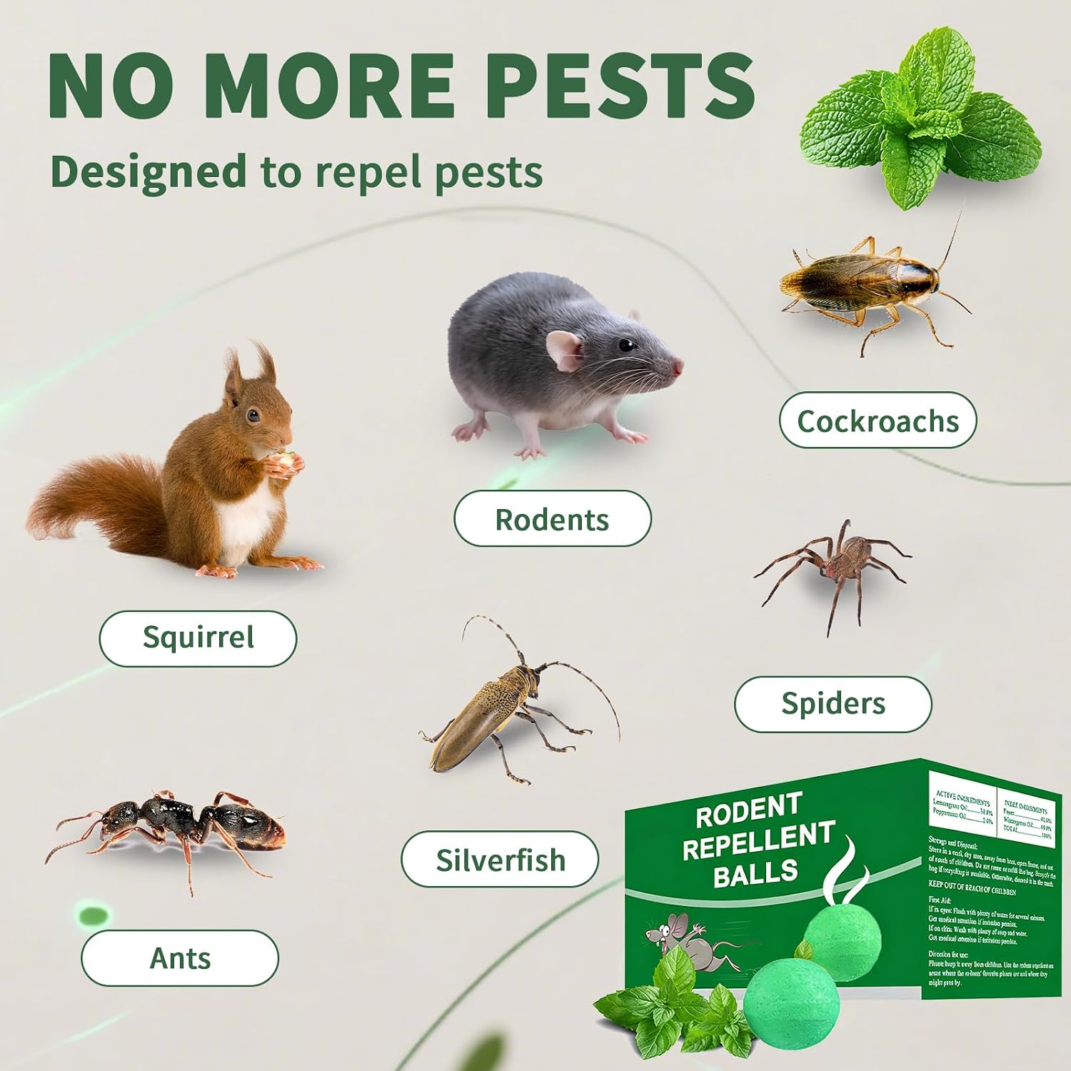 Mouse Rodent Repellent, 32 Pack Natural Mouse Repellent Peppermint Oil for Mice, Rats, Squirrels and Pests, Keeps Pests Away Effectively from Garden & Home,Camper, Warehouse,Indoor & Outdoor Use