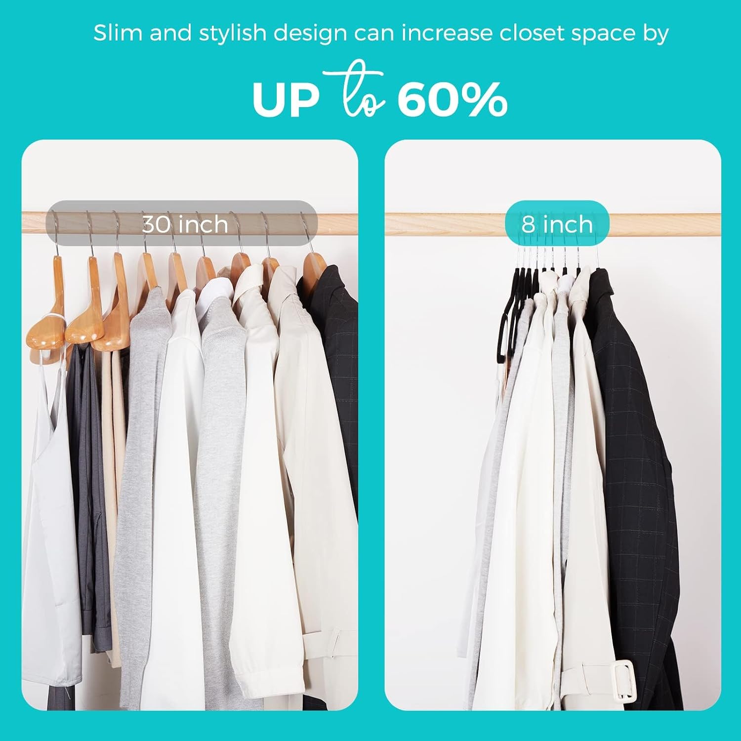 HOUSE DAY Premium Velvet Hangers 50 Pack, Non-Slip Flocked Felt Hangers