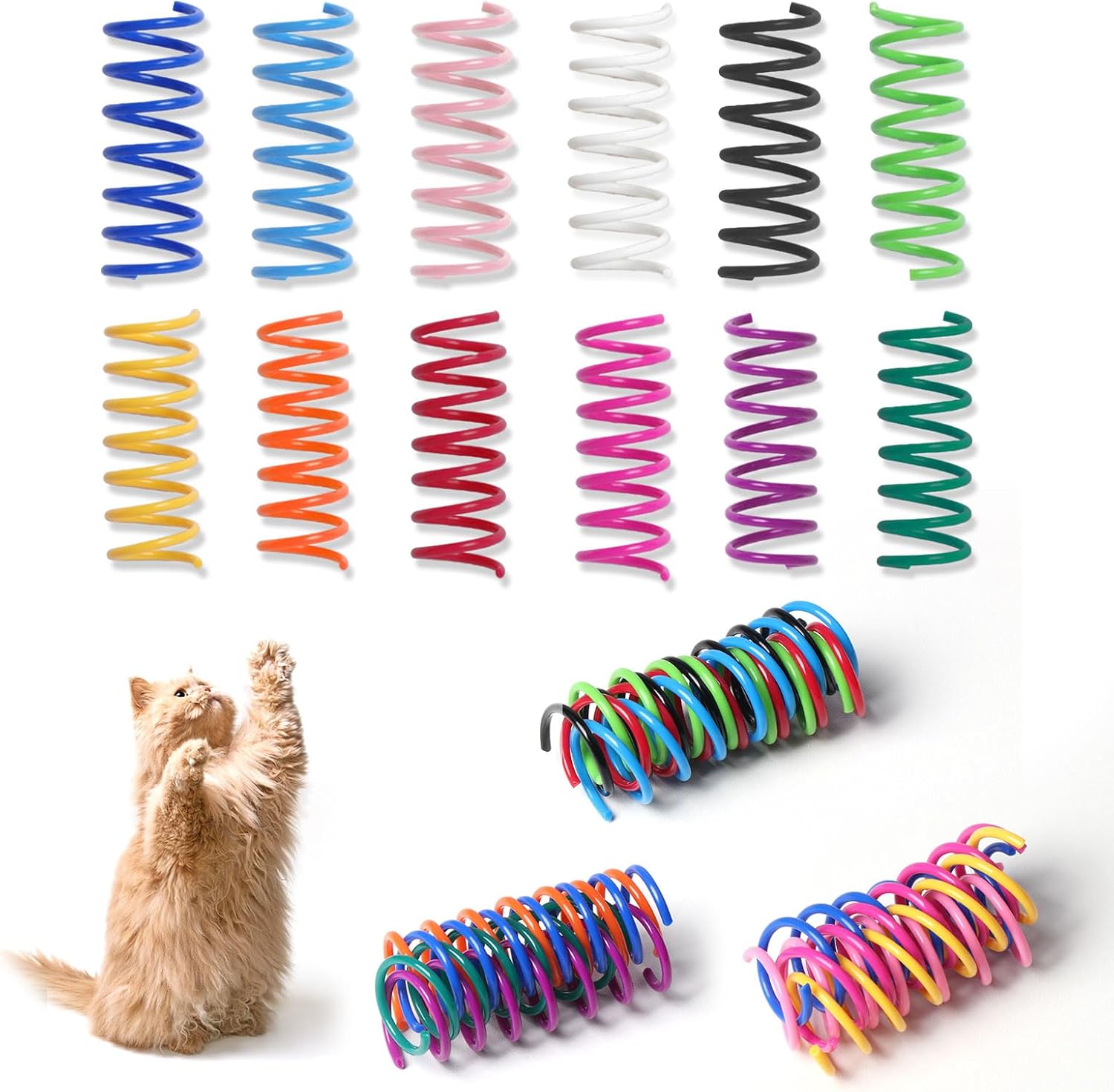 12PCS 12Colors Cat Spring Toys for Indoor Cats