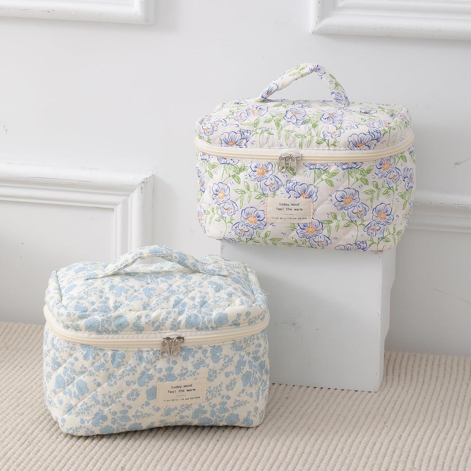 uekeboag Large Travel Quilted Makeup Bag for Women
