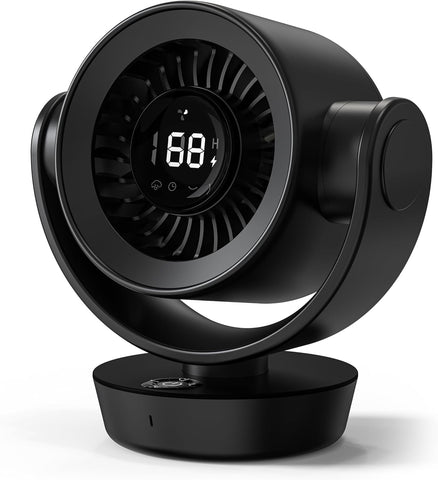 Desk Fan Air Circulator Fan Powerful Airflow 100-Speed Digital Display Low Noise Adjustable Tilt 14H Timer Remote Included Suitable for Home, Office, Travel Black