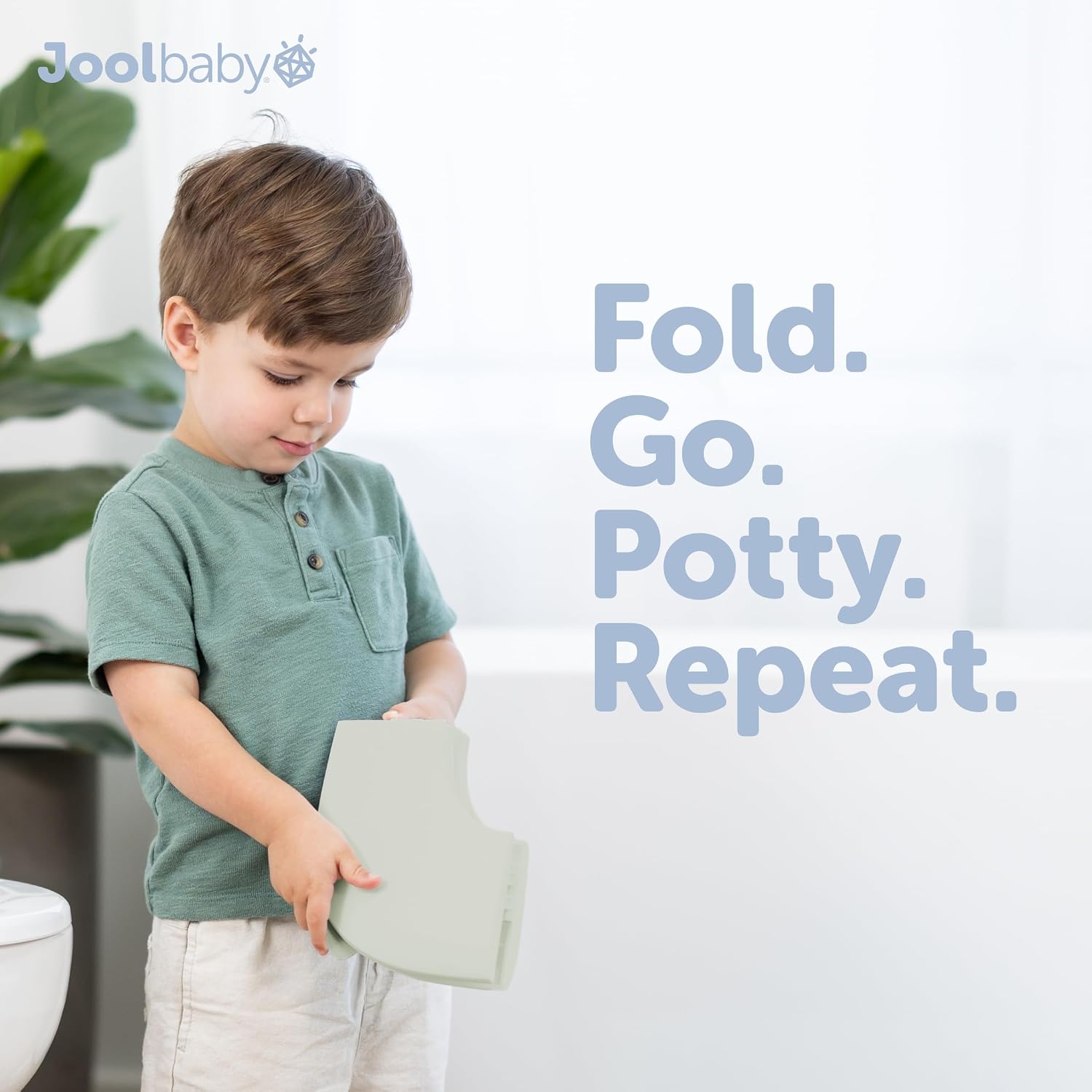 Jool Baby Folding Travel Potty Training Seat – Easy-Remove Pull Tab (Sage)