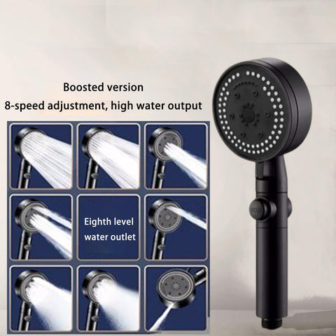 Generic Handheld High Pressure Shower Head, Built in 78in Long Hose And Adjustable Holders, 8 Spray Modes, Body Coverage Powerful Rain Showerhead, Top Spray (Gray)