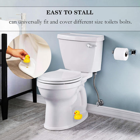 ZUNON Toilet Bolt Covers, Toilet Bolt Caps, Ceramic Yellow Duck, Set of 2