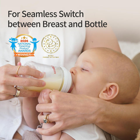 Pigeon Glass Baby Bottles Wide Neck, 5.4 Oz, Pack of 2