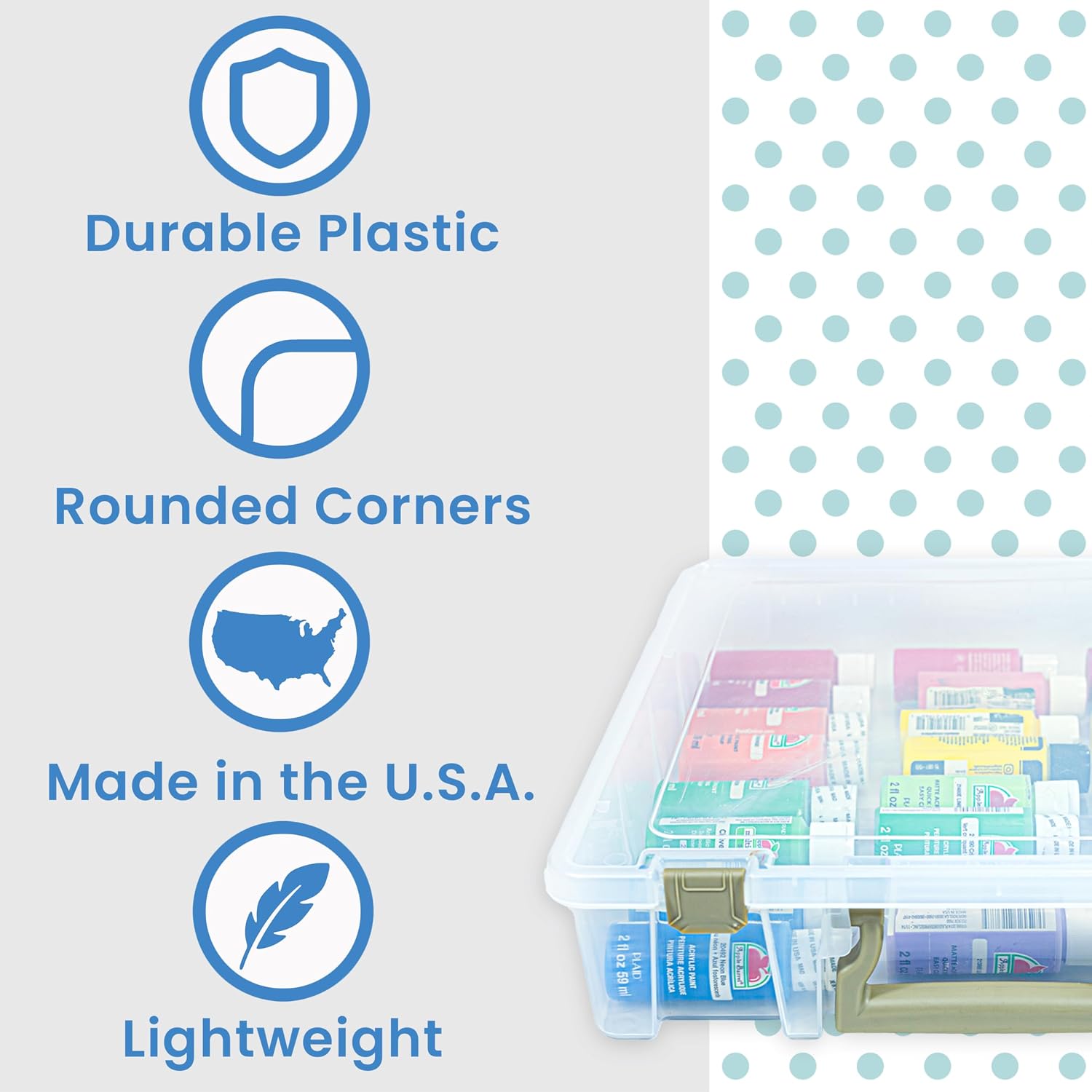 ArtBin Super Satchel 1-Compartment Craft Storage Box, Clear