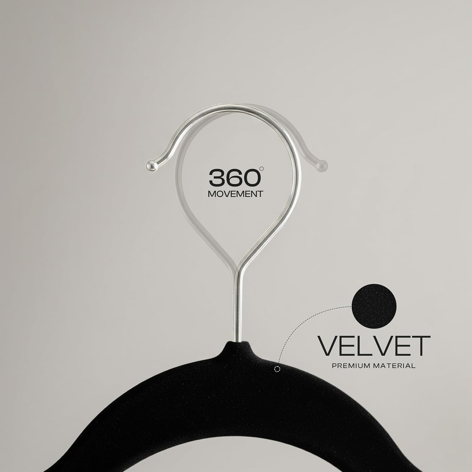 Utopia Home Velvet Hangers, Black, 20 Pack