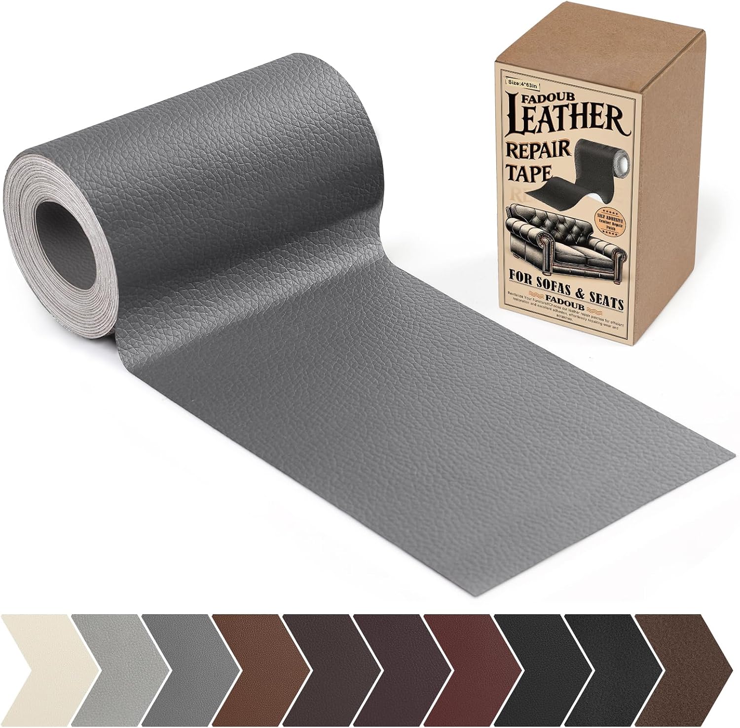 Leather Repair Patch, Leather Repair Tape for Furniture Dark Gray