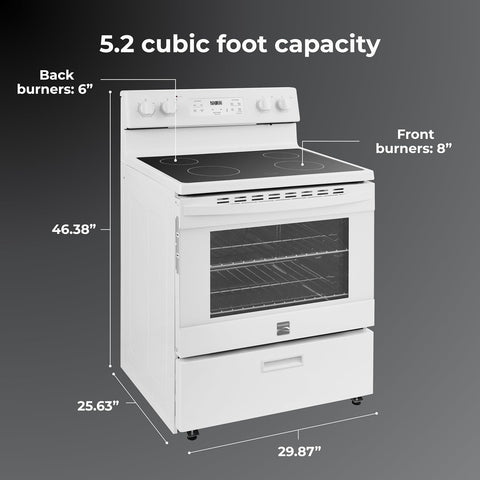 Kenmore 5.2 cu ft. Rear Control Electric Range - White