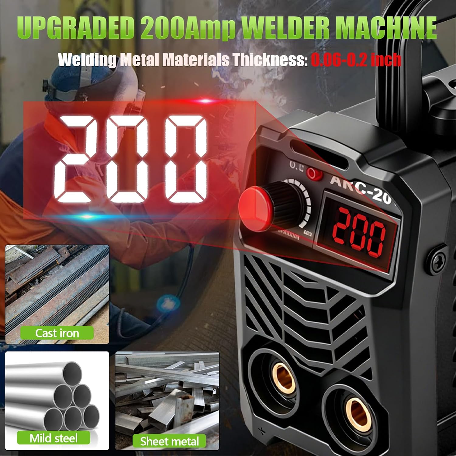Hpoouo 200Amp 20PCS Rods Stick Welder, Super MINI Portable Welding Machine