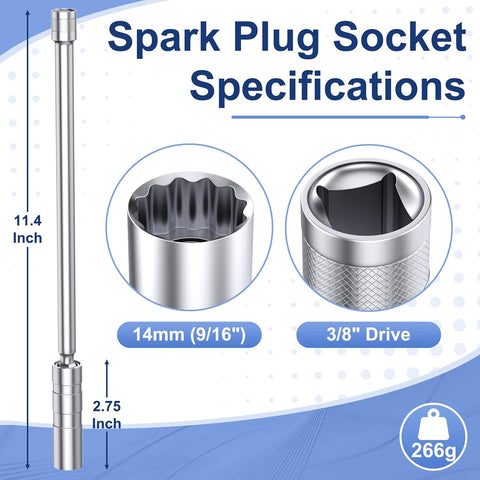 14mm Spark Plug Socket, Magnetic Spark Plug Socket for 9/16" Spark Plugs