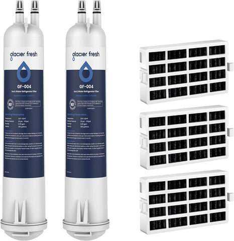 GLACIER FRESH EDR3RXD1 Water Filter & W10311524 Air Filter, 2+3 PACK