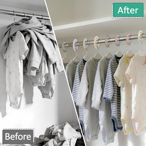 8 Pcs Baby Closet Dividers, Double-Sided Hanger Dividers for 0-24 Months