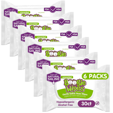 Boogie Wipes Gentle Saline Nose Wipes - 180 Count