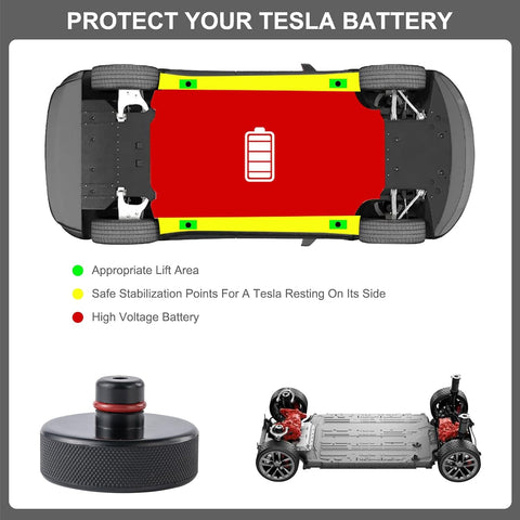 Lifting Jack Pads Compatible with Tesla Model Y/3/X/S & Model Y Juniper, 2016-2026 Upgrade Rubber Lift Pucks Accessories for Tire Repair, Floor Jack Puck Protect Battery & Chassis (4 PCS)