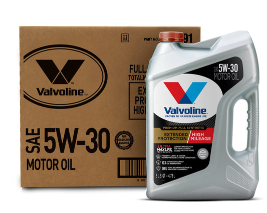 Valvoline Extended Protection High Mileage with Ultra MaxLife Technology 5W-30 Full Synthetic Motor Oil 5 QT, Case of 3