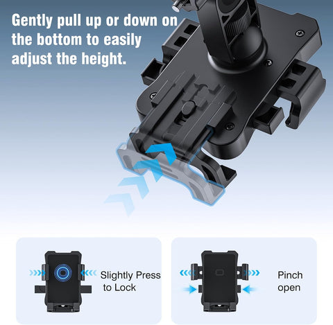 Bike Phone Holder Mount, Secure Handlebar Phone Mount Holder for Bike and Motorcycle, Suitable for iPhone and 4.5-6.8" Smartphones, Black