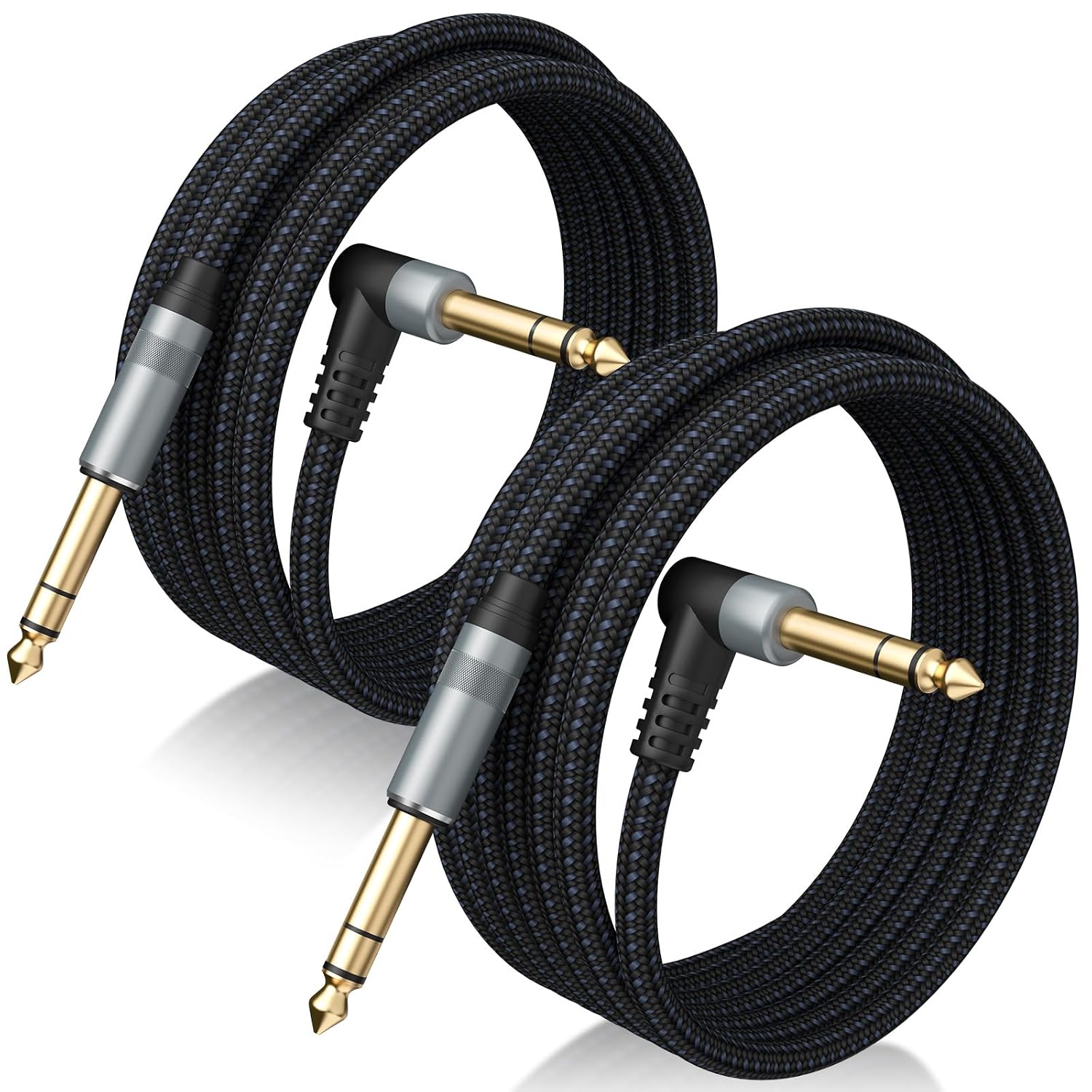 2 Pack Premium TRS Cable 10FT, Noise Free & Long-Lasting