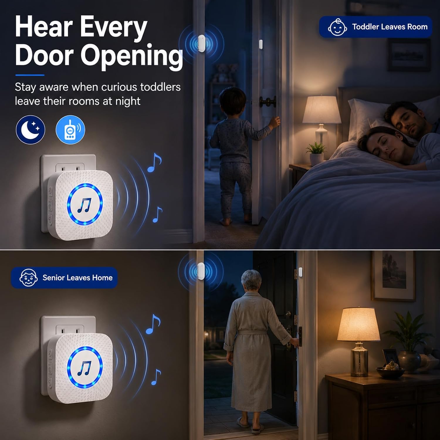SanJie Door Chime Alarm When Open for Kids Safety, Home and Business