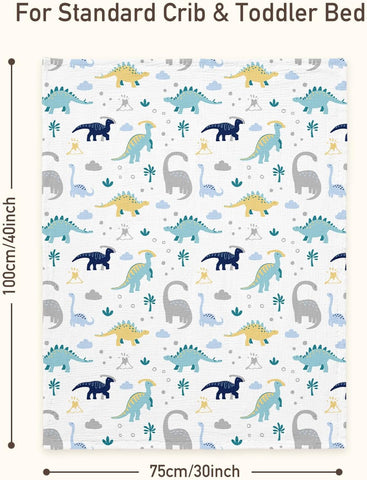 GLLQUEN BABY Muslin Baby Blankets for Boys, 2-Layer Toddler Blanket