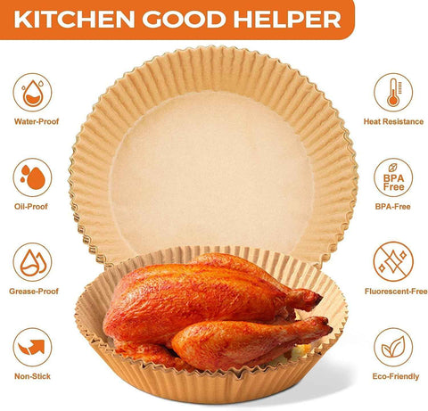 Vailnd 125Pcs 6.5inch Round Air Fryer Liners Disposable for 3-5QT