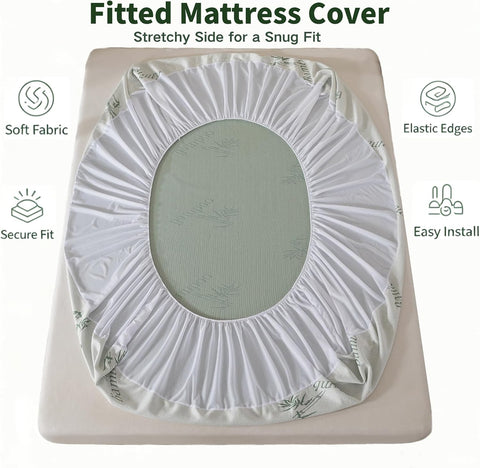 WhatsBedding Mattress Topper Cover Full Size (Only Cover), Breathable Viscose Made from Bamboo, Mattress Protector