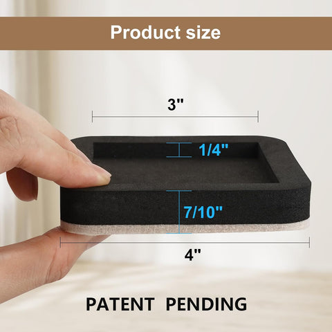 Upgraded Felt Furniture Sliders for Hardwood Floors 4 PCS 4"
