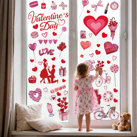 Holiday Window Clings for Home Decorations (Romantic)