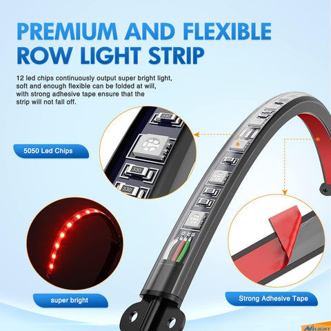 Nilight 4PCS USB Car Interior Neon Accent Lights RGB App and Button Control