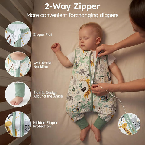 Yoofoss Toddler Sleep Sack with Feet 3-4T 100% Organic Cotton