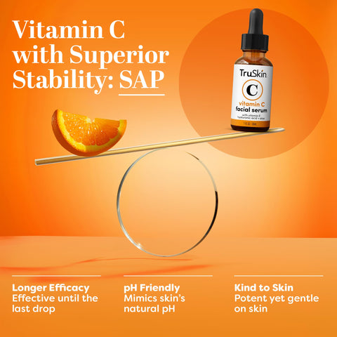 TruSkin Vitamin C Serum – Anti Aging Facial Serum with Vitamin C, Hyaluronic Acid, Vitamin E – Brightening Serum – Even Skin Tone, Improve Appearance of Dark Spots, Fine Lines & Wrinkles, 1 Fl Oz