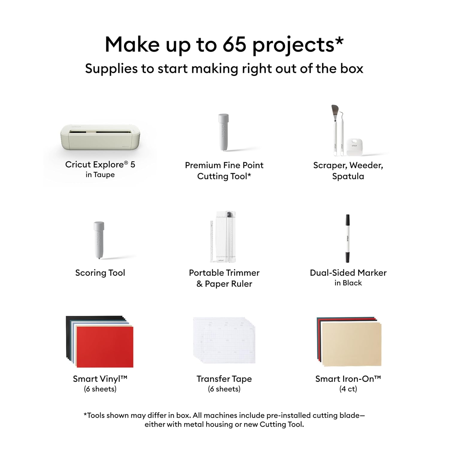 Cricut Explore® 5 Essential Bundle + Digital Content, Taupe
