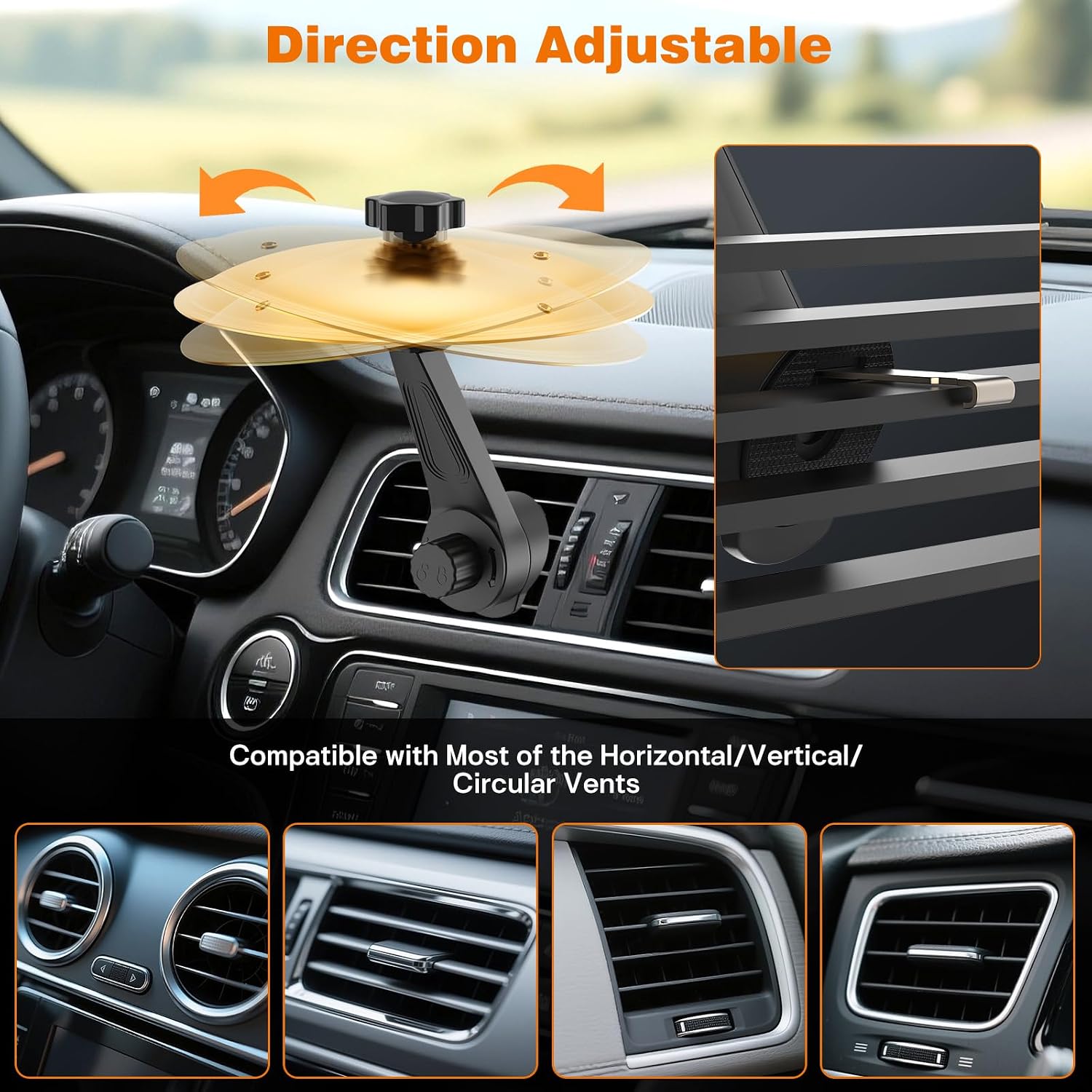 Car Cymbal Air Vent, Mini Drum Crash Cymbal Set with Mini Drum Stick, Funny Musical Instruments Gadget for Drummer Music Lovers Gift, Compact Durable Car Accessory for Most Vehicles(Gold)