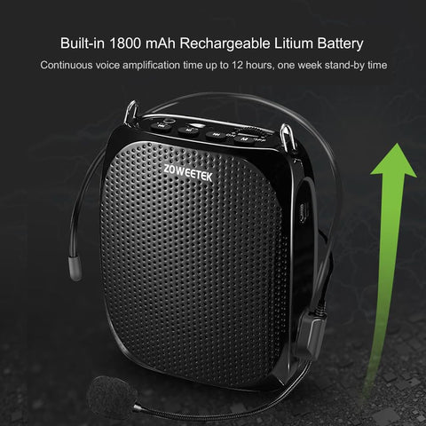ZOWEETEK Portable Rechargeable Mini Voice Amplifier for Teachers