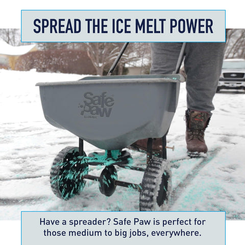 Safe Paw Pet Safe Ice Melt - Pet & Kid Friendly Ice Melt Safe for Concrete, Driveways, and Winter Use - Chloride & Salt-Free Ice Melter Safe with Pets & Sidewalk - Lasts 3X Longer