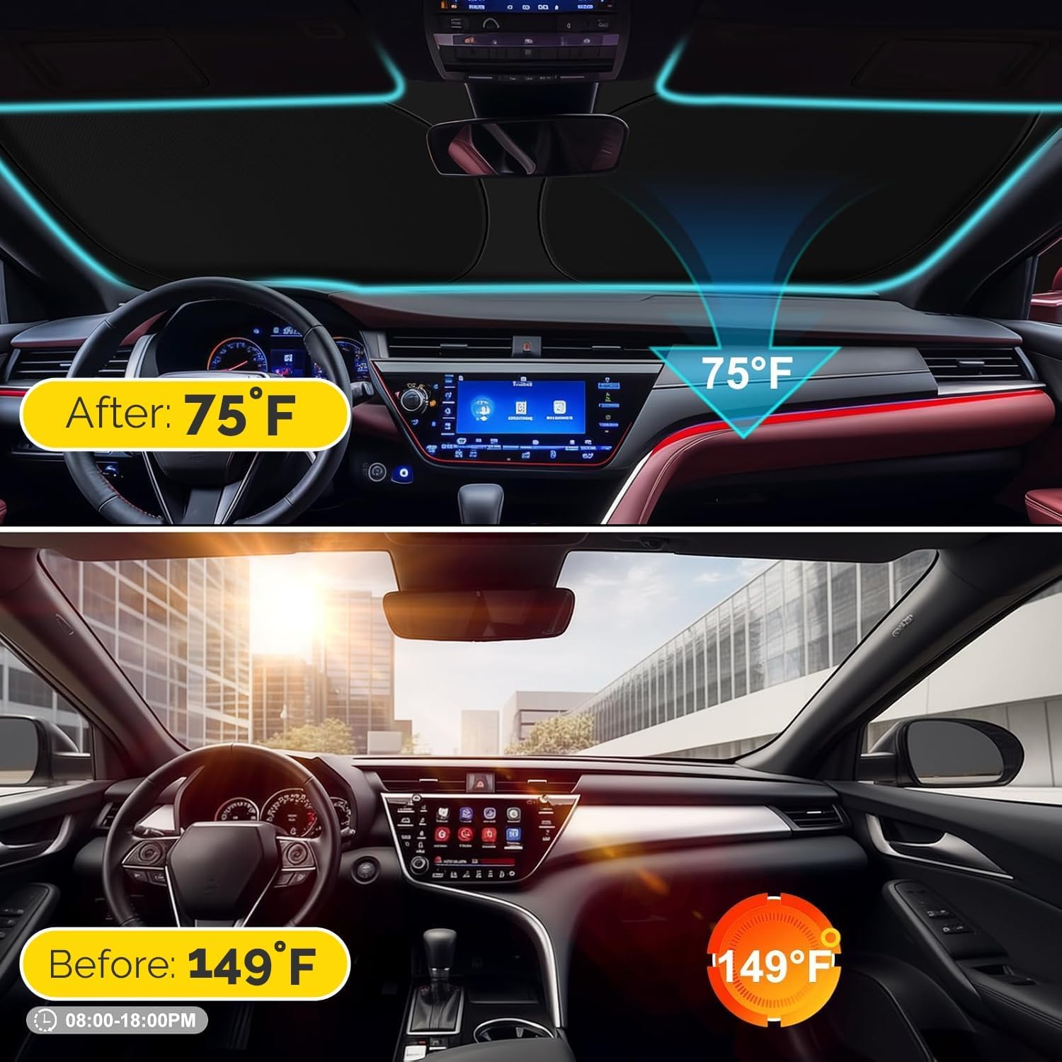 Windshield Sun Shade Compatible with 2018-2026 Subaru Crosstrek Sun Shade