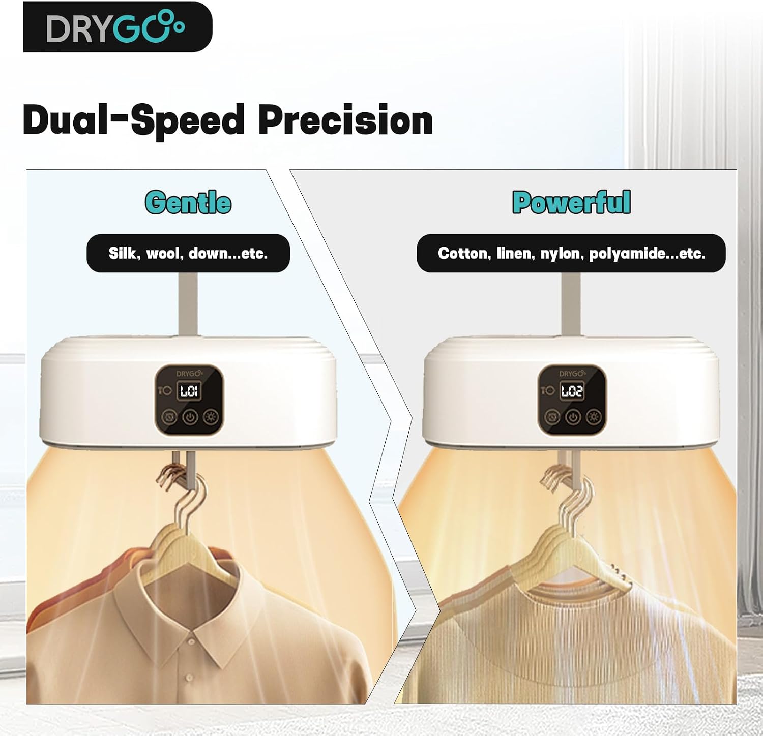 Drygo Xpress Portable Clothes Dryer – Foldable Mini Electric Dryer with Timer & Dual Modes, Compact for Apartments, Travel, RV & Dorm – Quick Dry for Lightweight Laundry