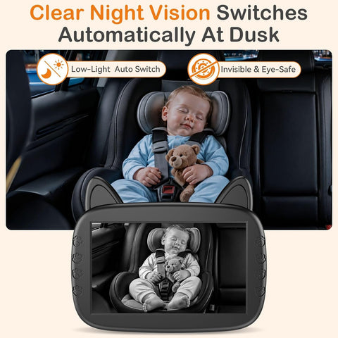 HD 1080P Baby Car Camera: Clear Night Vision for Road Trips & Solo Driving