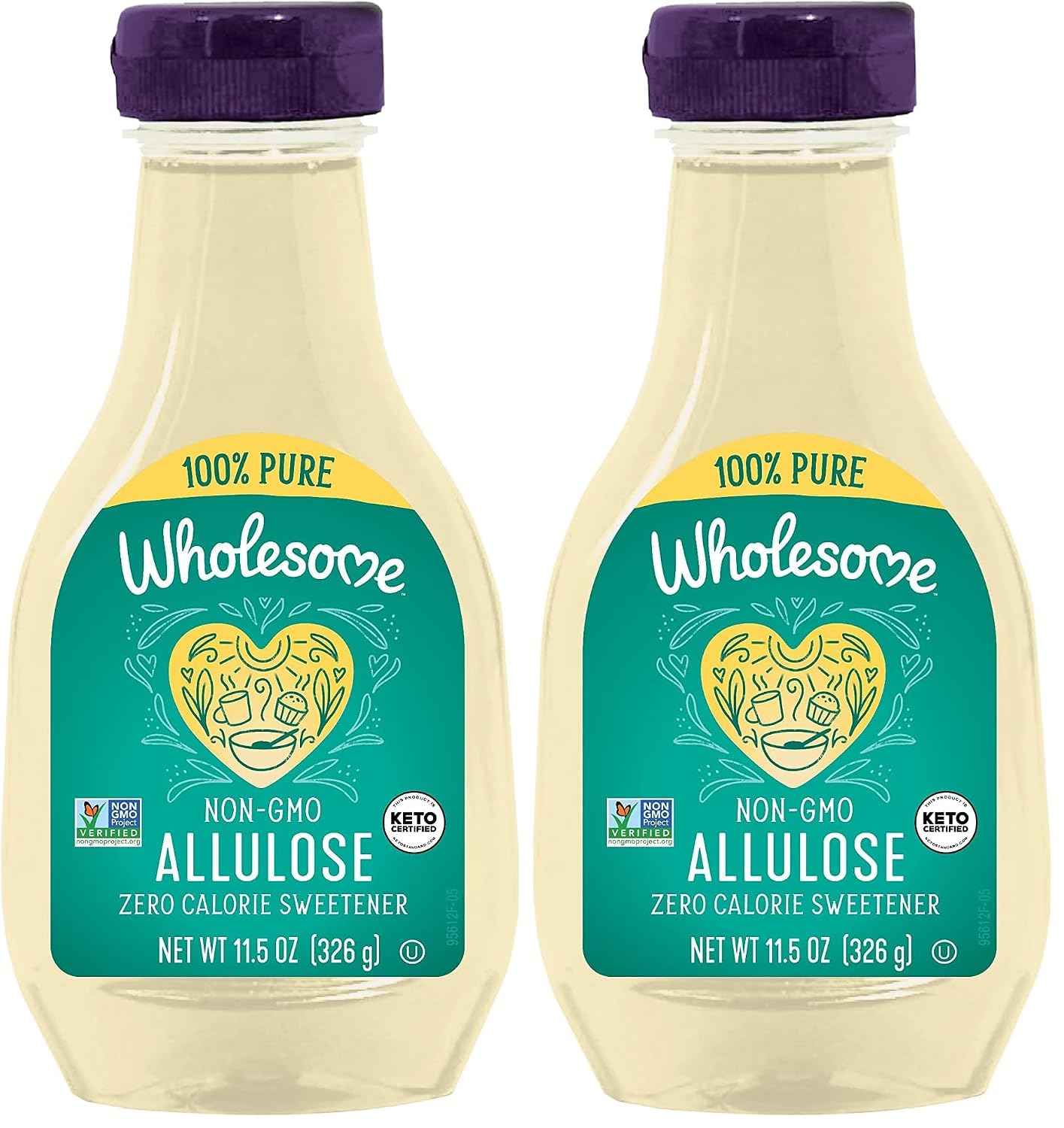 Wholesome Sweeteners 11.5-Ounce Allulose, Zero Calorie Sweetener, Keto Friendly, Non GMO, Non-Erythritol, Gluten Free & Vegan Liquid Sweetener, 6 Pack