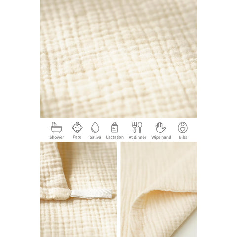Konssy 6 Pack Muslin Baby Washcloths, 100% Cotton Wash Cloth Set