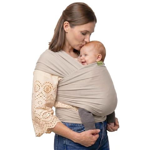 Boba Baby Wrap Carrier - Stretch Cotton Newborn Sling, Beige