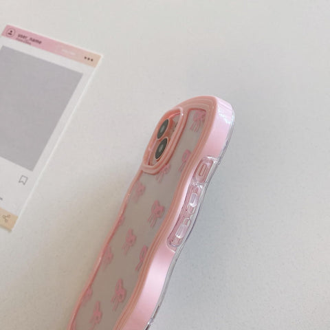 QLTYPRI Bow Case for iPhone 16 Plus Wavy Fame, Pink