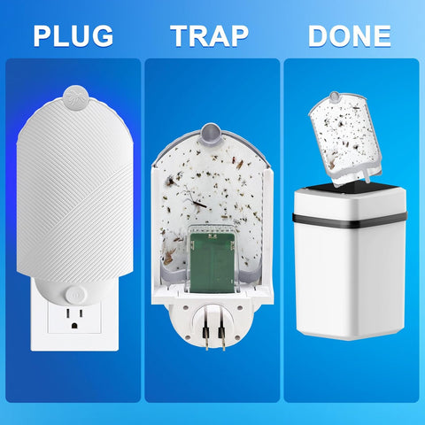 Indoor Flying Insect Trap Kit 2 Plug-in Bases + 6 Refill Cartridges