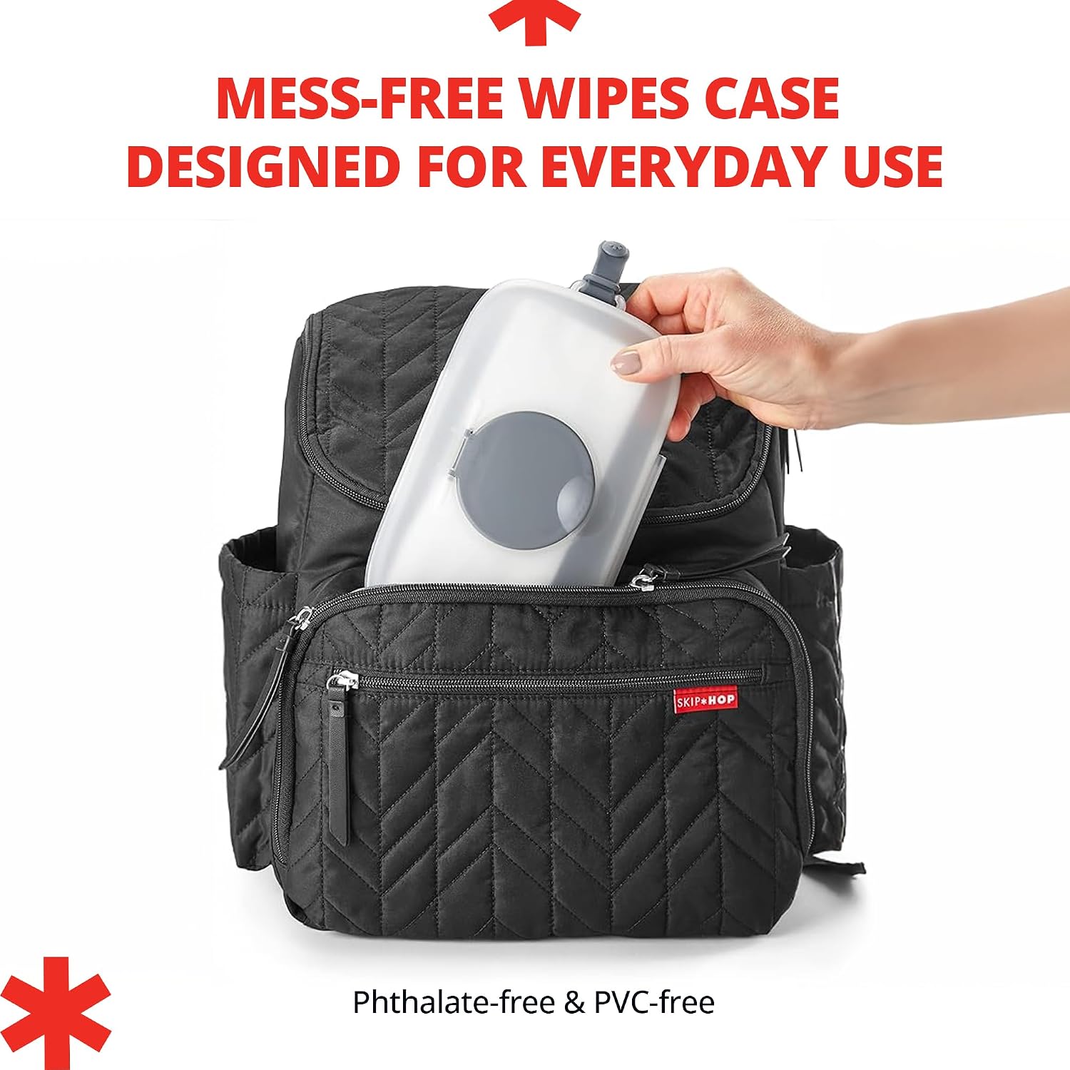Skip Hop On-The-Go Wipes Dispenser, Grab & Go, Grey